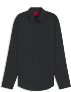 Logo-jacquard Slim-fit Shirt In Cotton