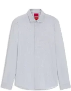 Printed Slim-fit Shirt In Performance-stretch Jersey
