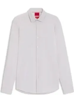 Printed Slim-fit Shirt In Performance-stretch Jersey