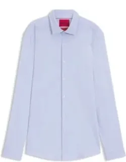 Printed Slim-fit Shirt In Performance-stretch Jersey