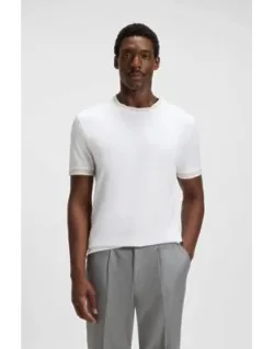Mercerised-cotton Slim-fit T-shirt With Contrast Trims