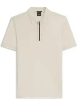 Zip-placket Polo Shirt In Mercerised Cotton