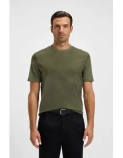 Geometric-jacquard T-shirt In Mercerised Cotton
