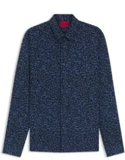Slim-fit Abstract-print Poplin Shirt