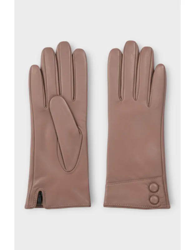 Soft Wool Lined Winter Button Design Driving Gloves