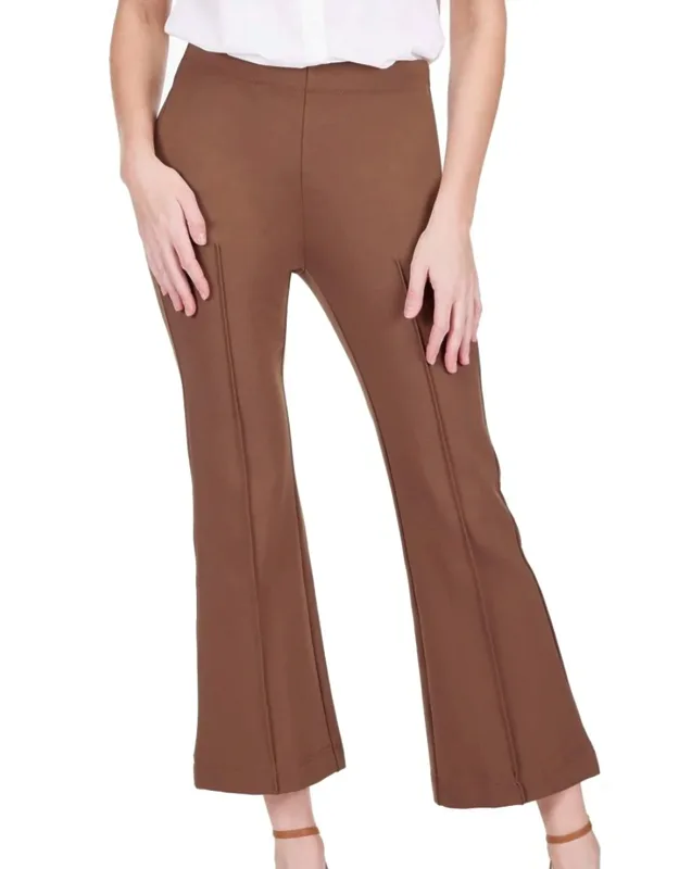 Front Seam Ponte Bell Leg Ankle Pants