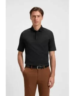 Covered-placket Polo Shirt In A Regular Fit