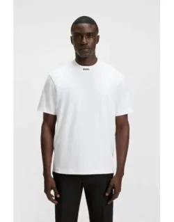Logo-collar T-shirt In Stretch Cotton