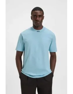 Logo-collar T-shirt In Stretch Cotton
