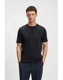 Striped-collar T-shirt In Cotton Jersey