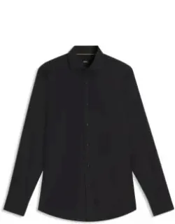 Slim-fit Shirt In Italian-made Structured Cotton