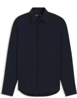 Slim-fit Shirt In Structured Performance-stretch Jersey
