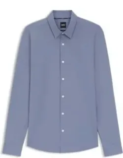 Performance-stretch Slim-fit Shirt In Italian Jacquard