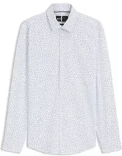 Printed Slim-fit Shirt In Performance-stretch Jersey