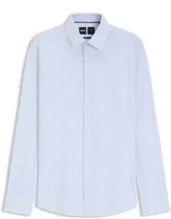 Printed Slim-fit Shirt In Performance-stretch Jersey