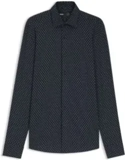 Slim-fit Shirt In Italian-made Performance-stretch Fabric
