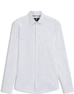 Slim-fit Shirt In Italian-made Performance-stretch Fabric