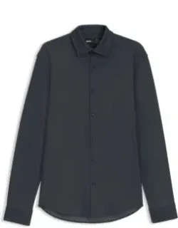 Regular-fit Shirt In Structured Stretch Jersey