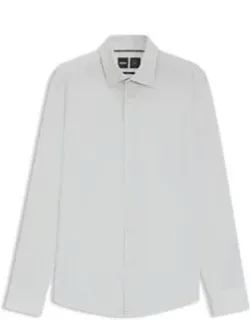 Printed Slim-fit Shirt In Performance-stretch Fabric
