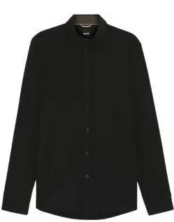 Slim-fit Shirt In Melange Stretch Cotton