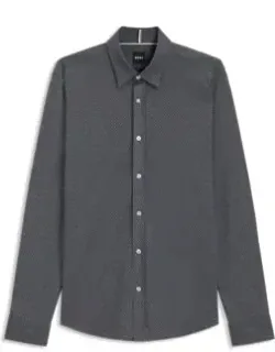 Slim-fit Shirt In Cotton-blend Jacquard
