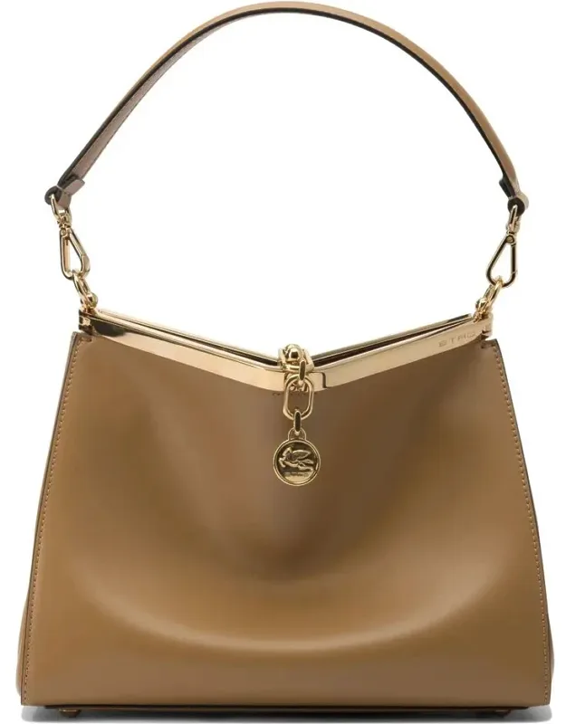 "vela" Shoulder Bag With Removable Strap And Metal Clasp