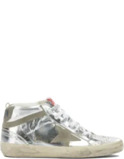 Golden Goose "mid Star" Sneakers With Laminated Leather Upper And Suede Side Elements