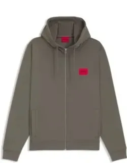Logo-label Zip-up Hoodie In Cotton Terry