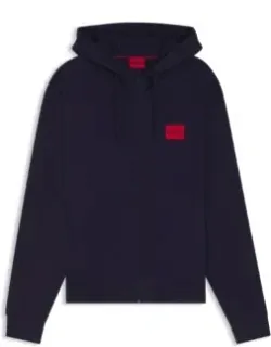 Logo-label Zip-up Hoodie In Cotton Terry