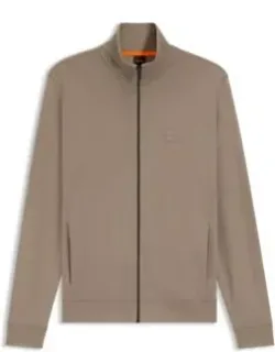 Logo-badge Zip-up Jacket In Cotton Terry