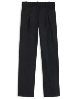 Melange Straight-leg Trousers In Stretch Flannel