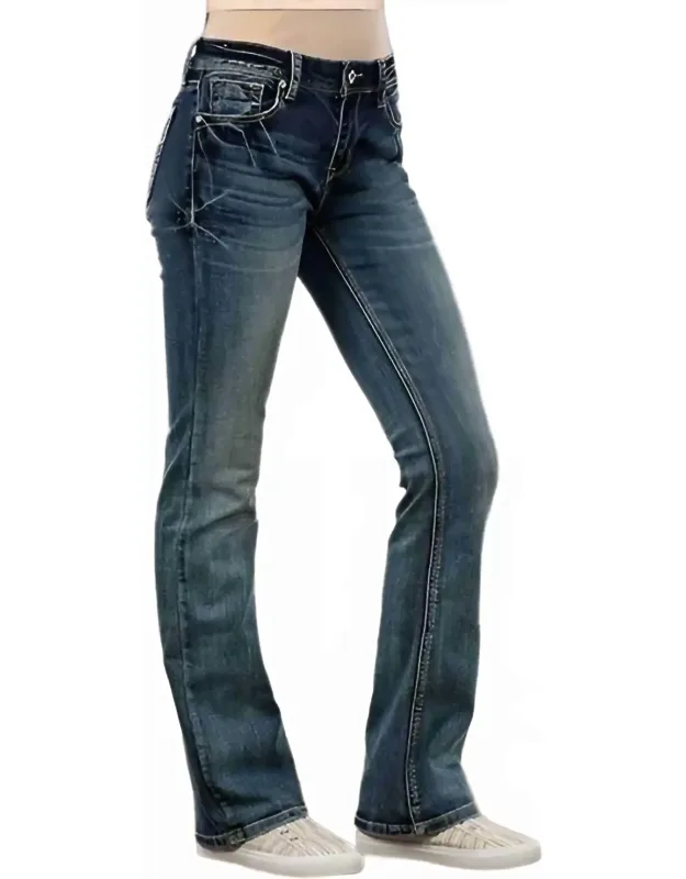 Mid Rise Simple Stitches Jeans