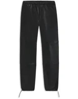 Wide-leg Parachute Trousers In Faux Leather