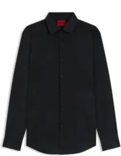 Slim-fit Shirt In Cotton With A Stacked-logo Jacquard