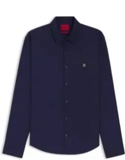 Slim-fit Shirt In Stretch-cotton Canvas