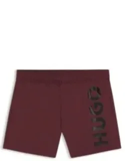 Swim Shorts With Vertical Logo Print