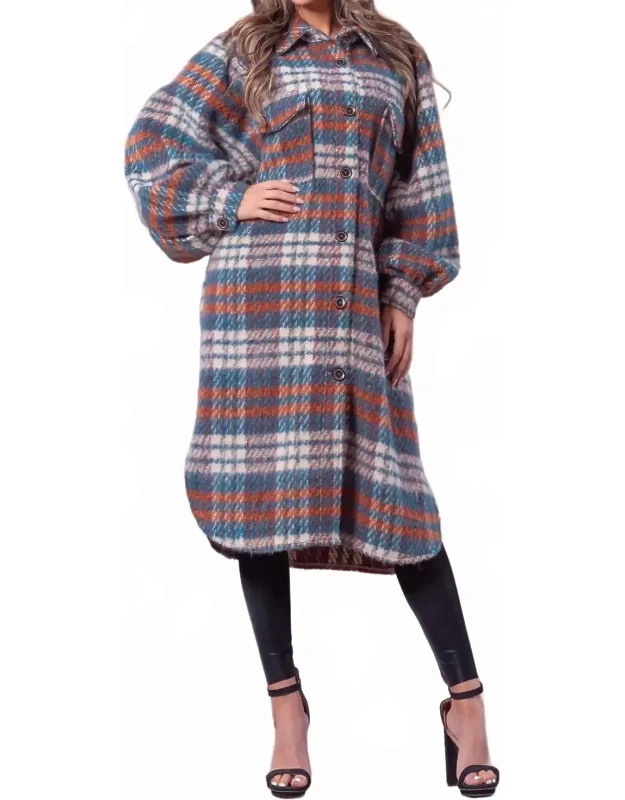 Plaid Tweed Coat