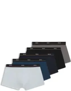 Five-pack Of Logo-waistband Trunks In Stretch Cotton - Patterned Underwear
