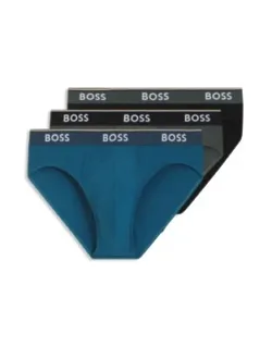 Three-pack Of Logo-waistband Briefs In Stretch Cotton - Patterned Multipacks