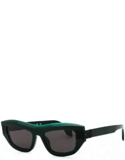 Sunglasses Cat Eye Full Rim, Grey Frame And Dark Grey Lens