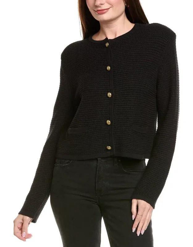 Textured Crop Cashmere-blend Jacket