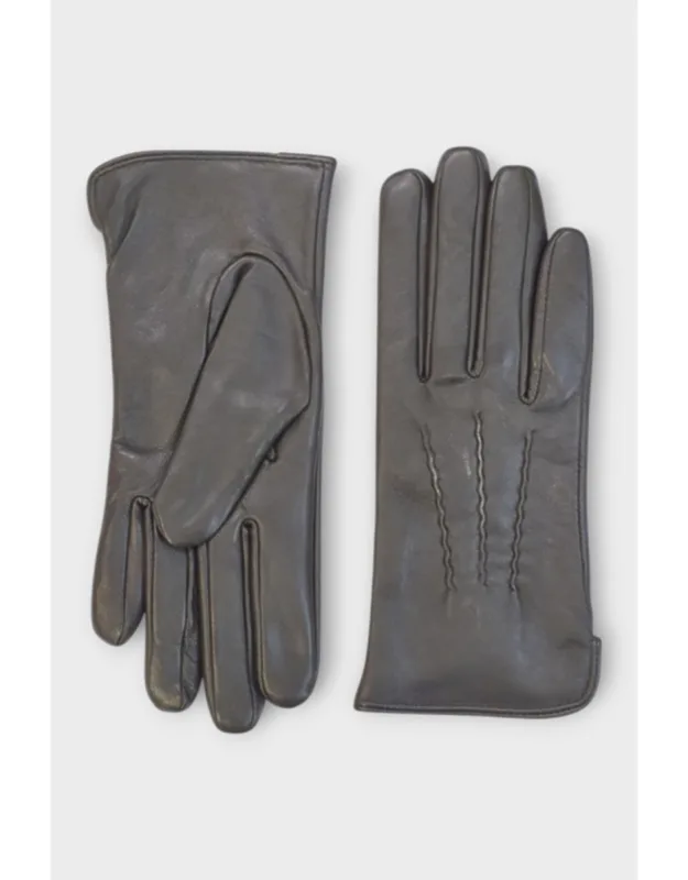 Italian Leather Soft Wool Lining Winter Stitch Line Design Driving Gloves