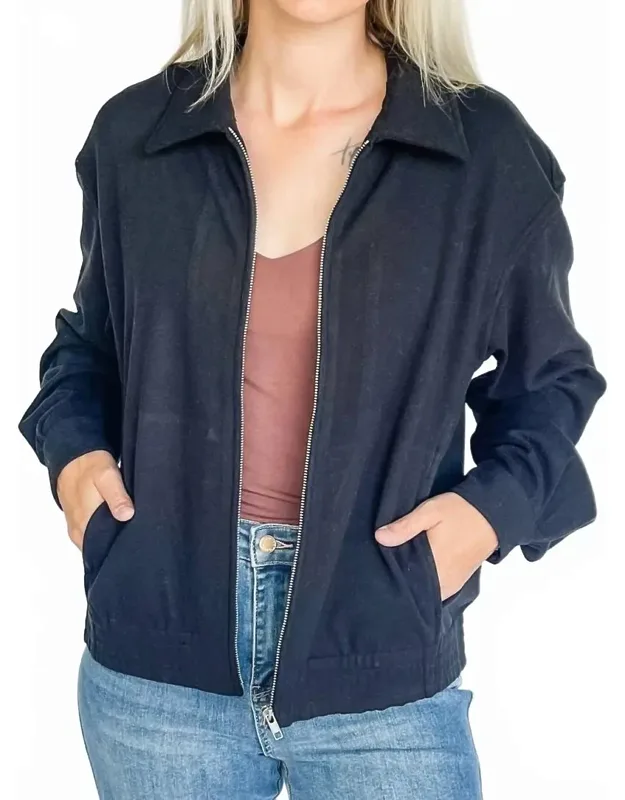 Jersey Zip Bomber Jacket