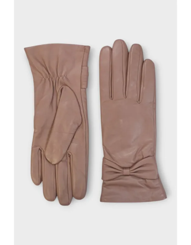 Soft Wool Lining Winter Bow Design Driving Gloves