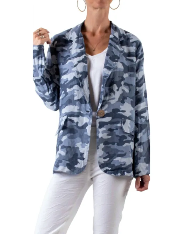 Camo Linen Blazer