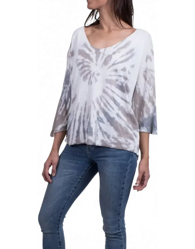 Petunia Scoop Neck Tie Dye Sweater