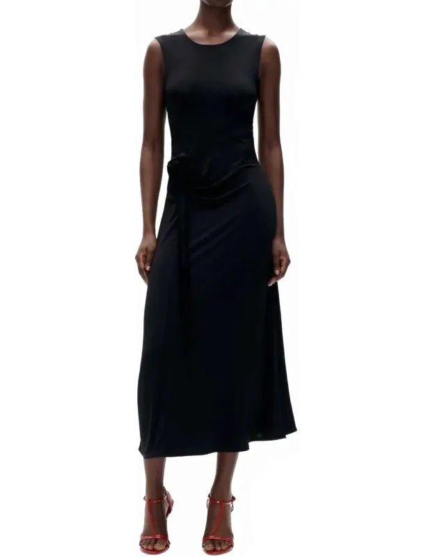 Jitske Dress - A-line Midi With Rosette