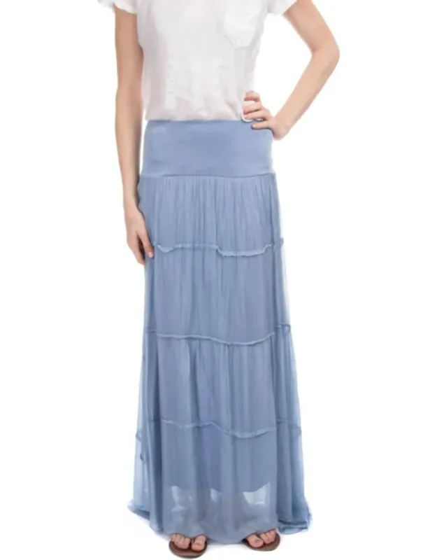 Solima Long Tiered Maxi Skirt