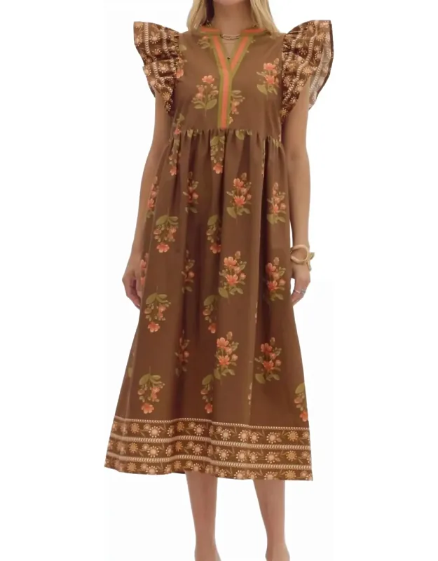 Afternoon Blooms Midi Floral Dress