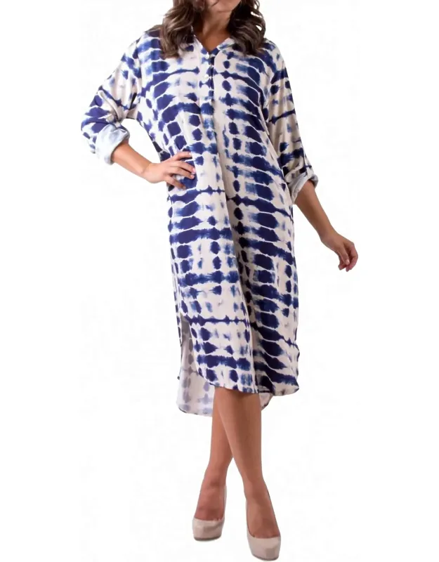 Tie-dye Tunic Midi Dress